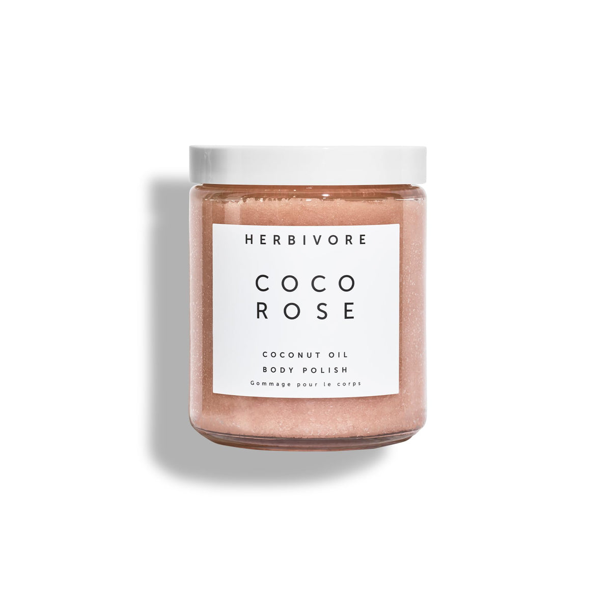 HERBIVORE Coco Rose body polish jar with rich texture for hydration
