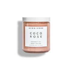HERBIVORE Coco Rose body polish jar with rich texture for hydration
