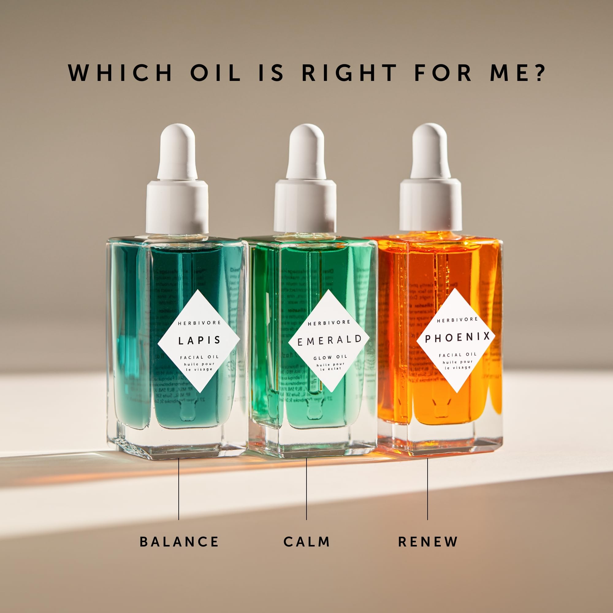 Herbivore Lapis Oil label emphasizing vegan, silicone-free attributes