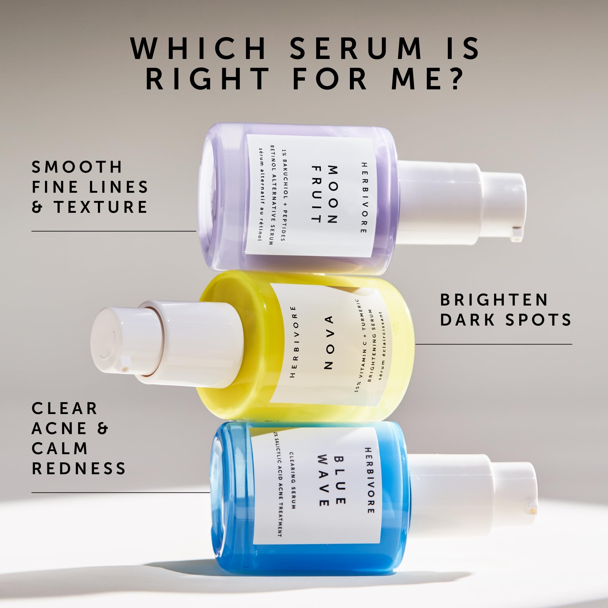 Vitamin trio visuals highlight C, E, B5 supporting skin tone and texture.