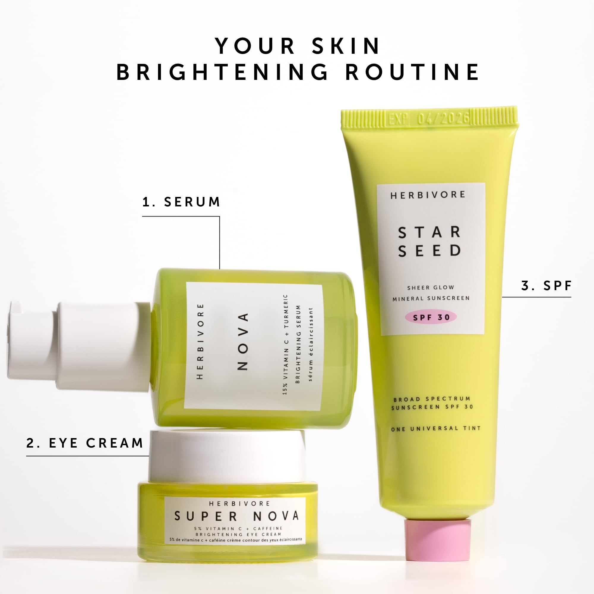 Herbivore Nova glow application demonstrates immediate radiance and gentle use on skin.