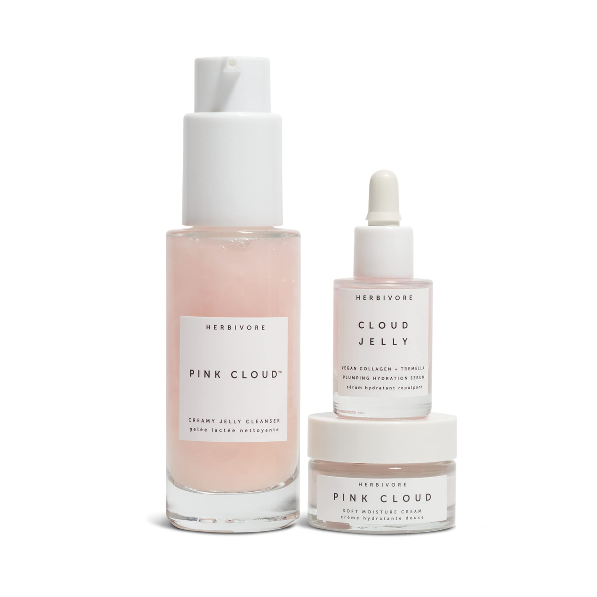 HERBIVORE Skin in the Clouds moisture cream jar locks in moisture with a dewy finish.