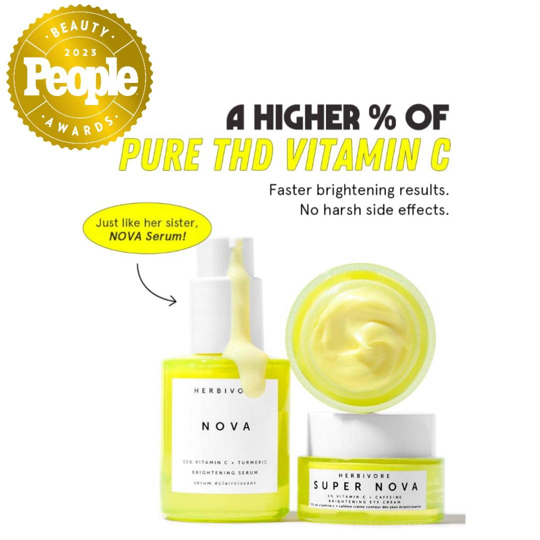 HERBIVORE Super Nova eye cream in morning routine setup with concealer