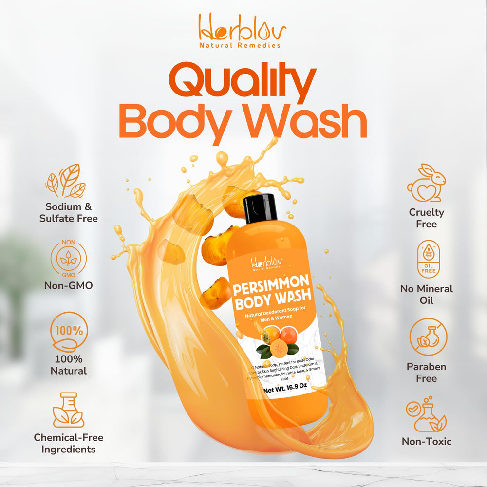 Herblov Persimmon Body Wash feet splash with refreshing cleanse