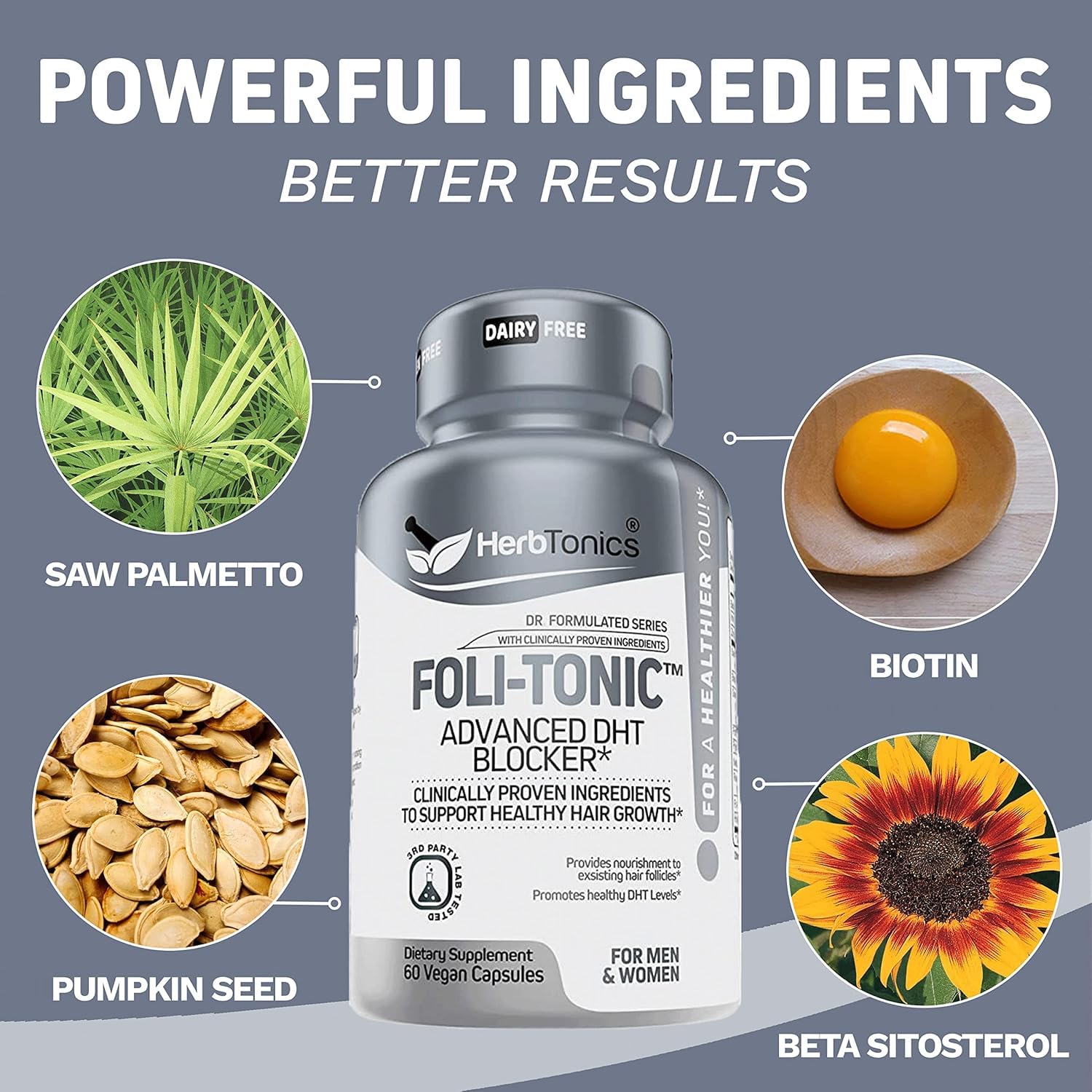 Herbtonics vegan, non-GMO capsules designed for daily use.