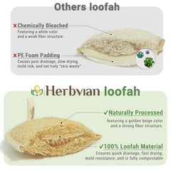 Herbvian loofah pads oval size ideal for comfortable full-body use.