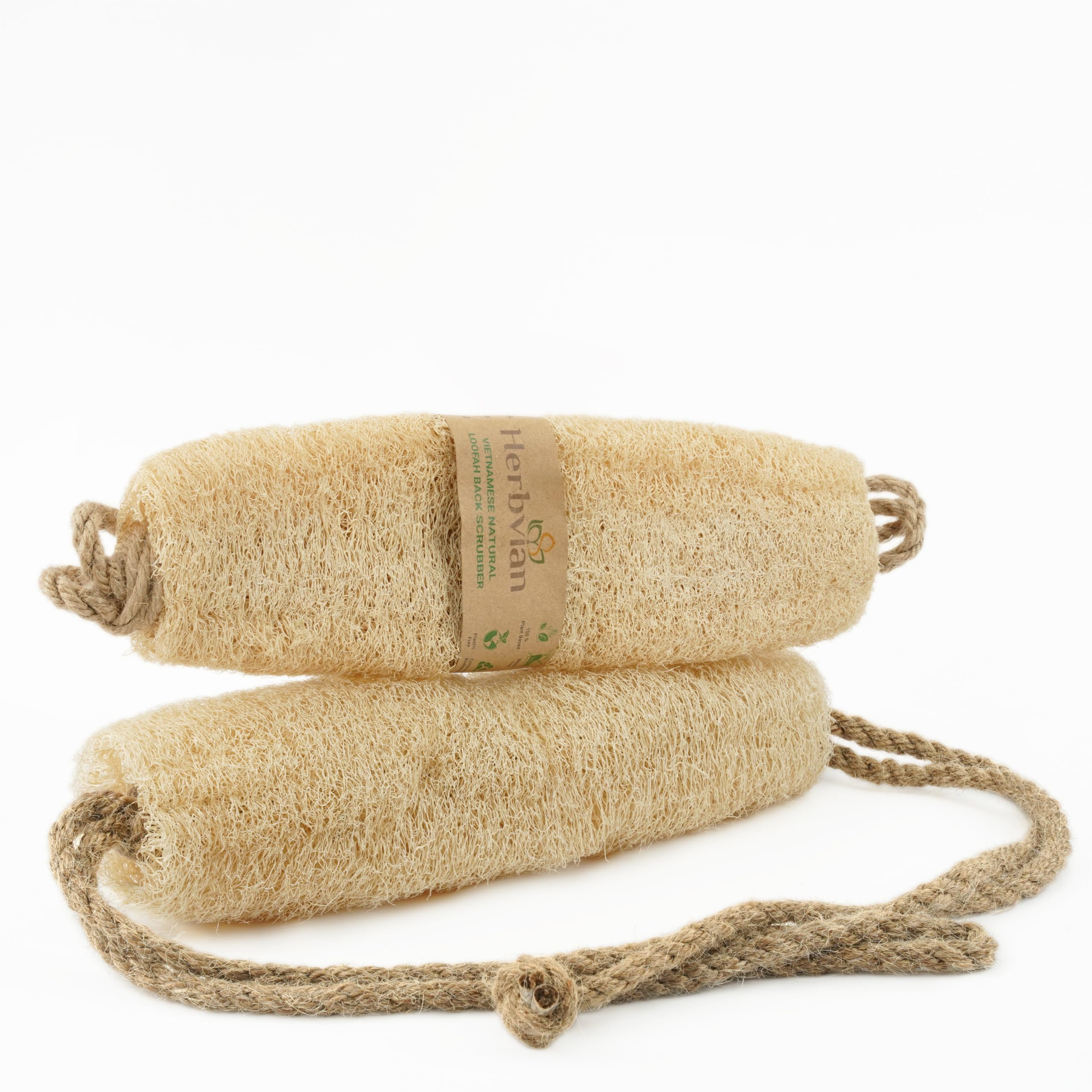 Herbvian back scrub in shower suggests versatile use with soap lather