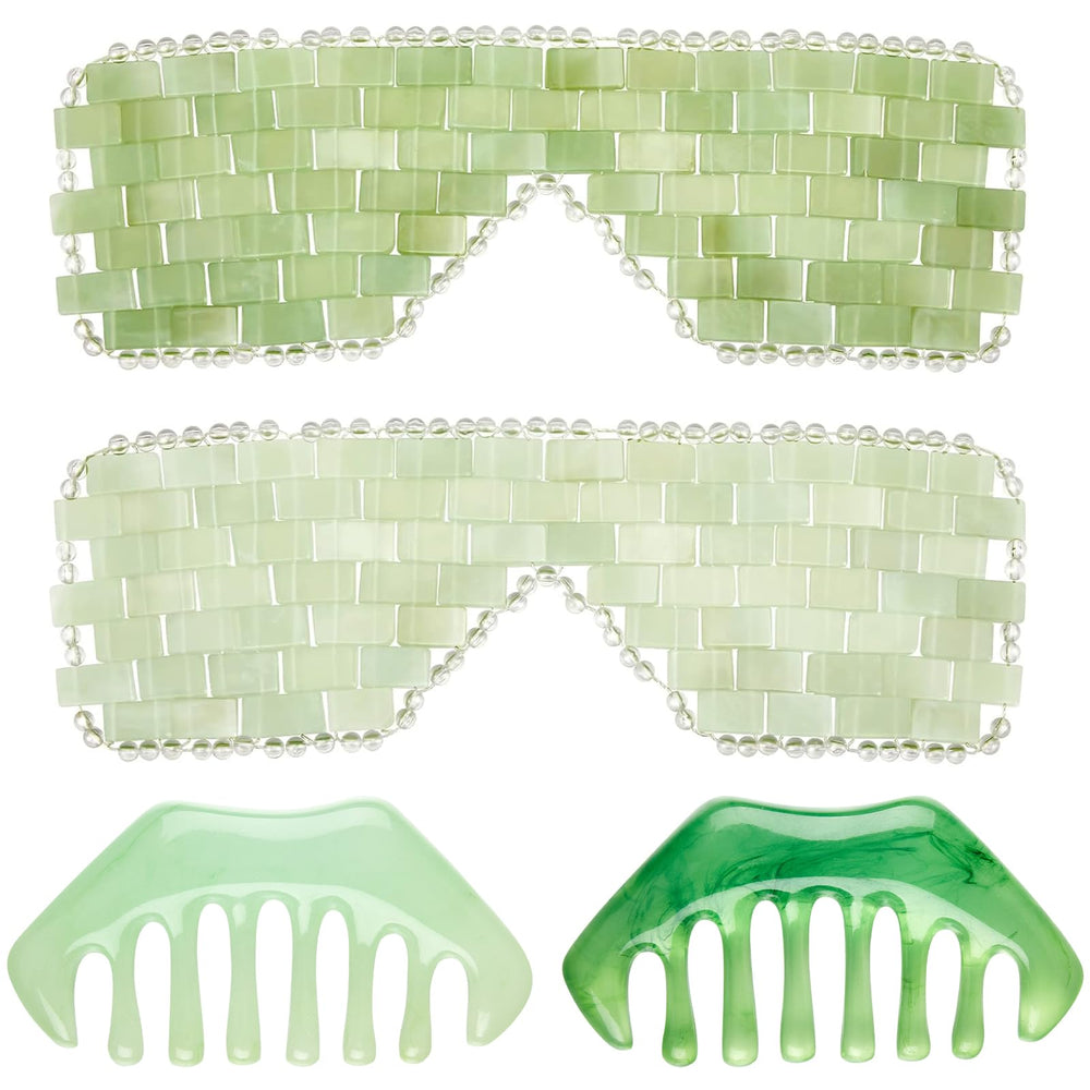 Hercicy jade eye mask 2-pack for cooling, comfortable eyelid relief.