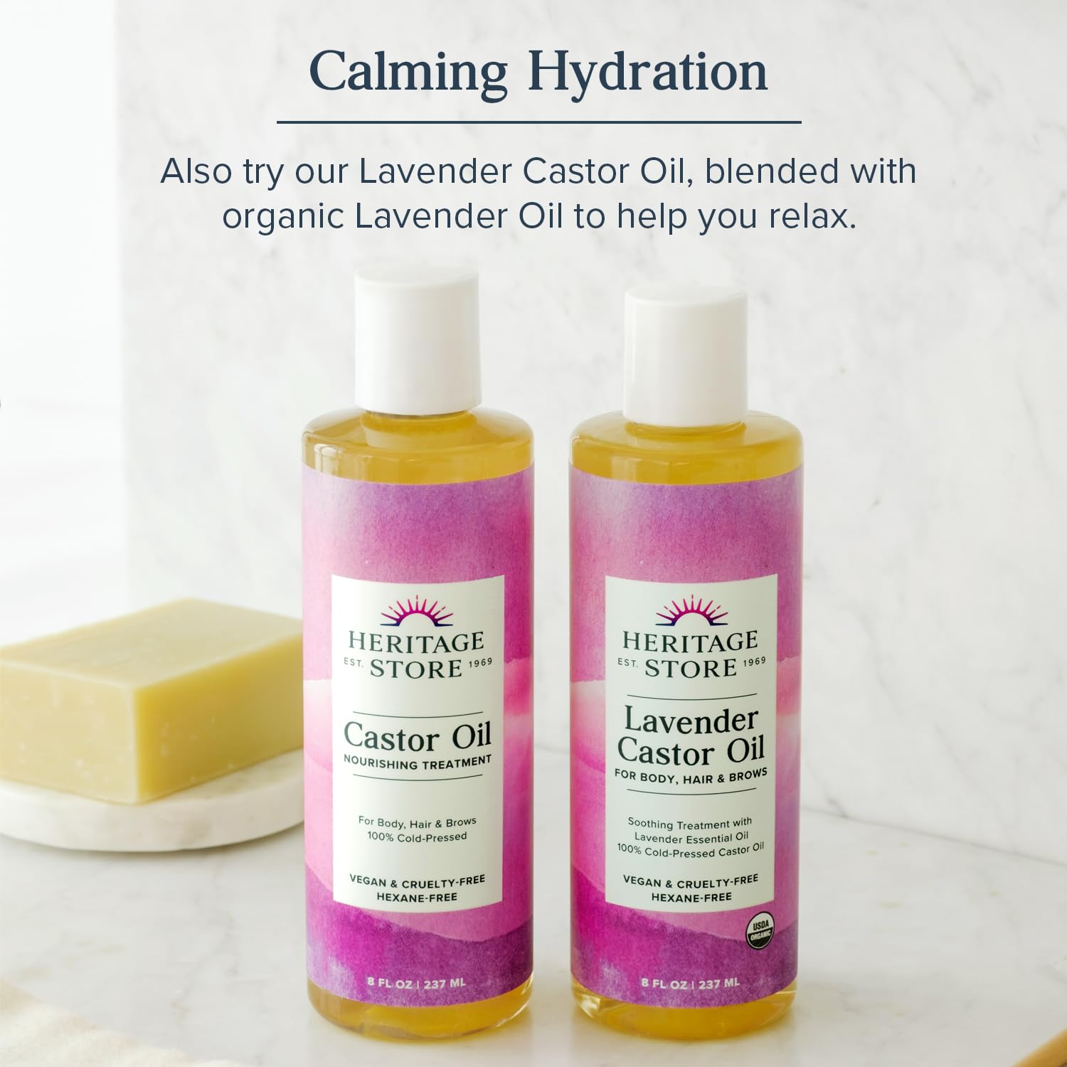 Heritage Store Castor Oil eco-friendly PCR packaging for planet-friendly care