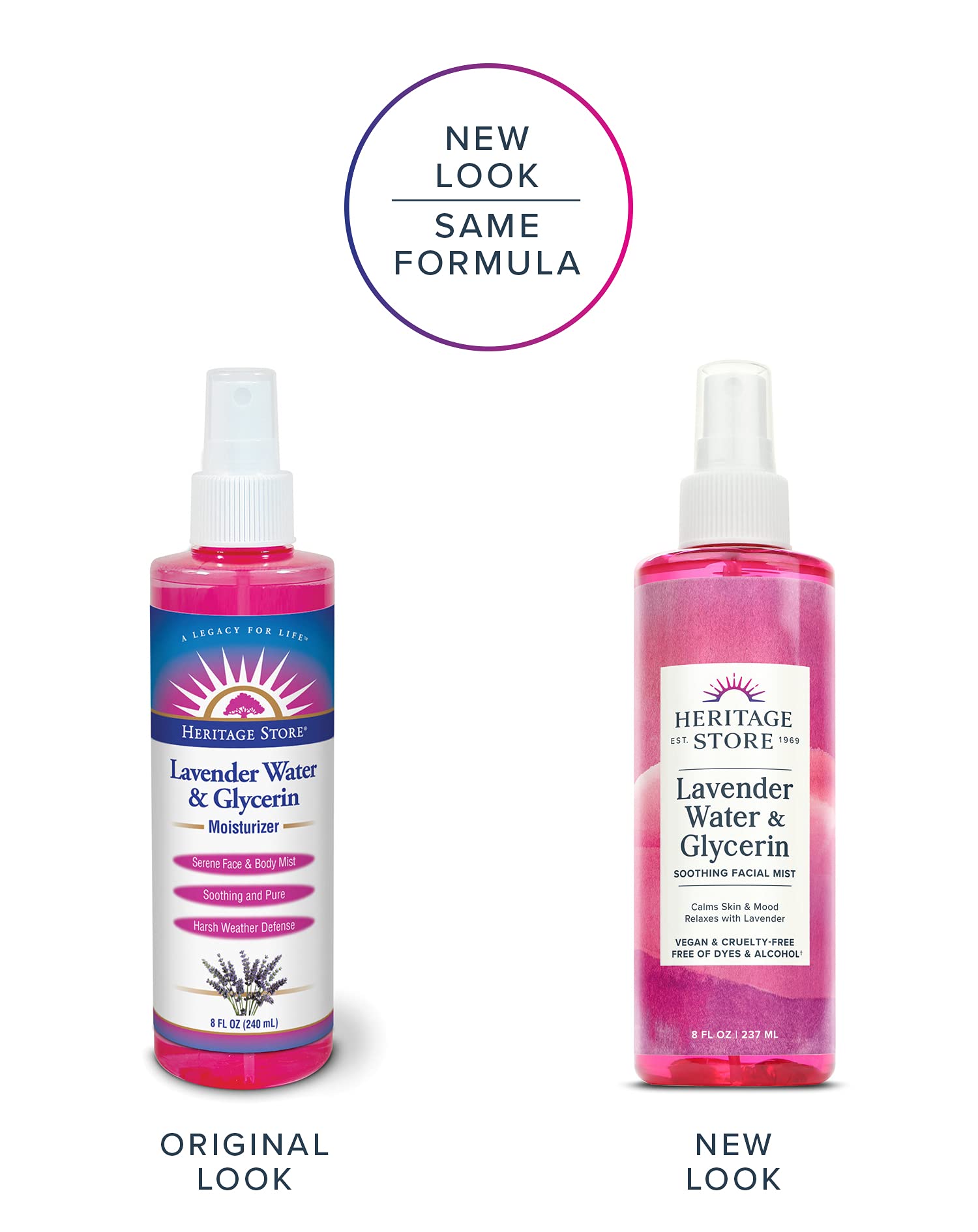 Heritage Store lavender flower water close-up showing pure, calming formula