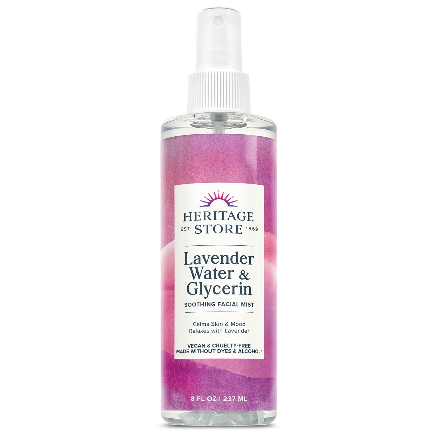 Heritage Store lavender water mist bottle for daily skin care and hydration
