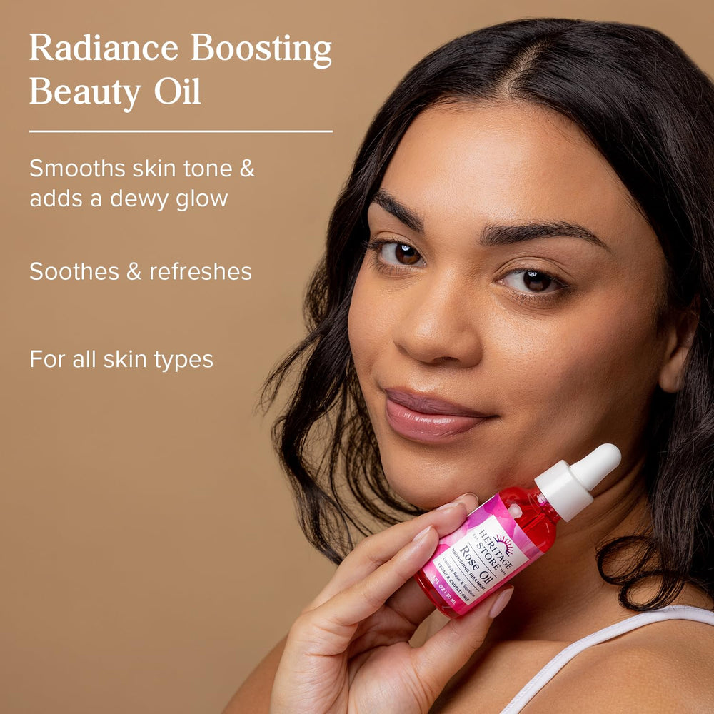 HERITAGE STORE Rose Oil Damask Rose bloom conveys soothing aroma and nourishment.