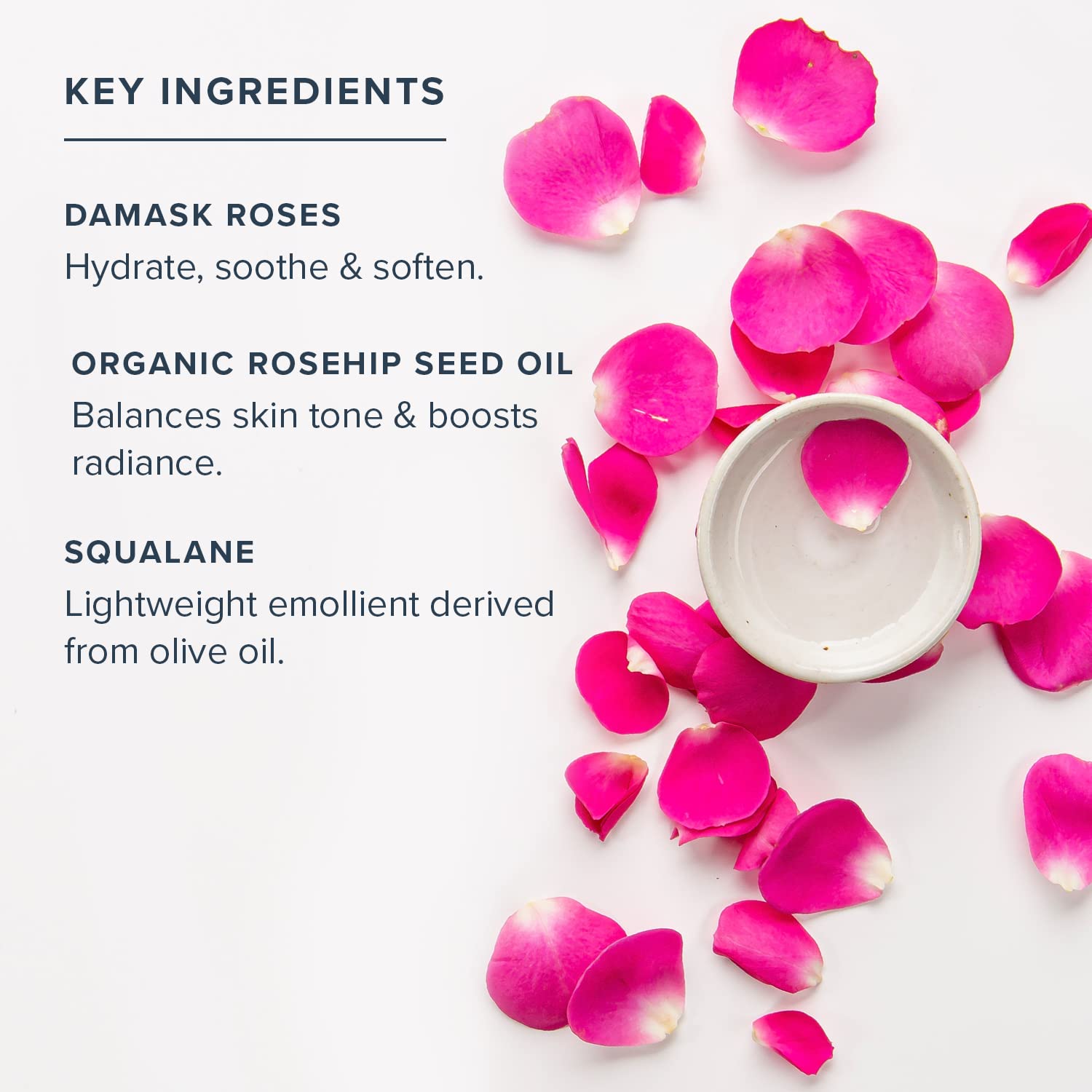 HERITAGE STORE Rose Oil nightly routine helps skin recover overnight.
