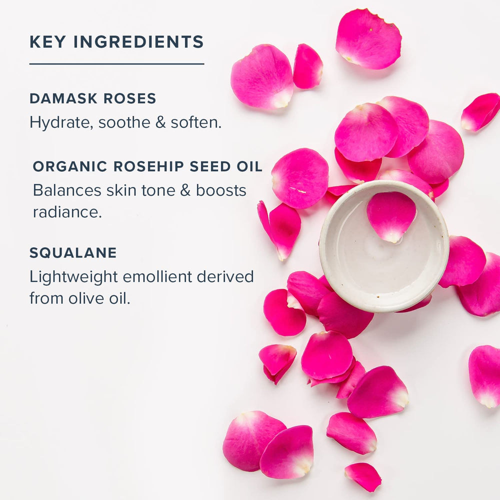 HERITAGE STORE Rose Oil nightly routine helps skin recover overnight.
