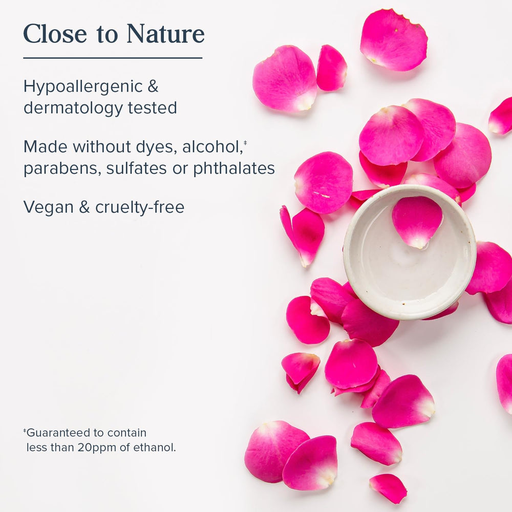 Heritage Store Rosewater & Glycerin mist application in hand shows portable refreshment