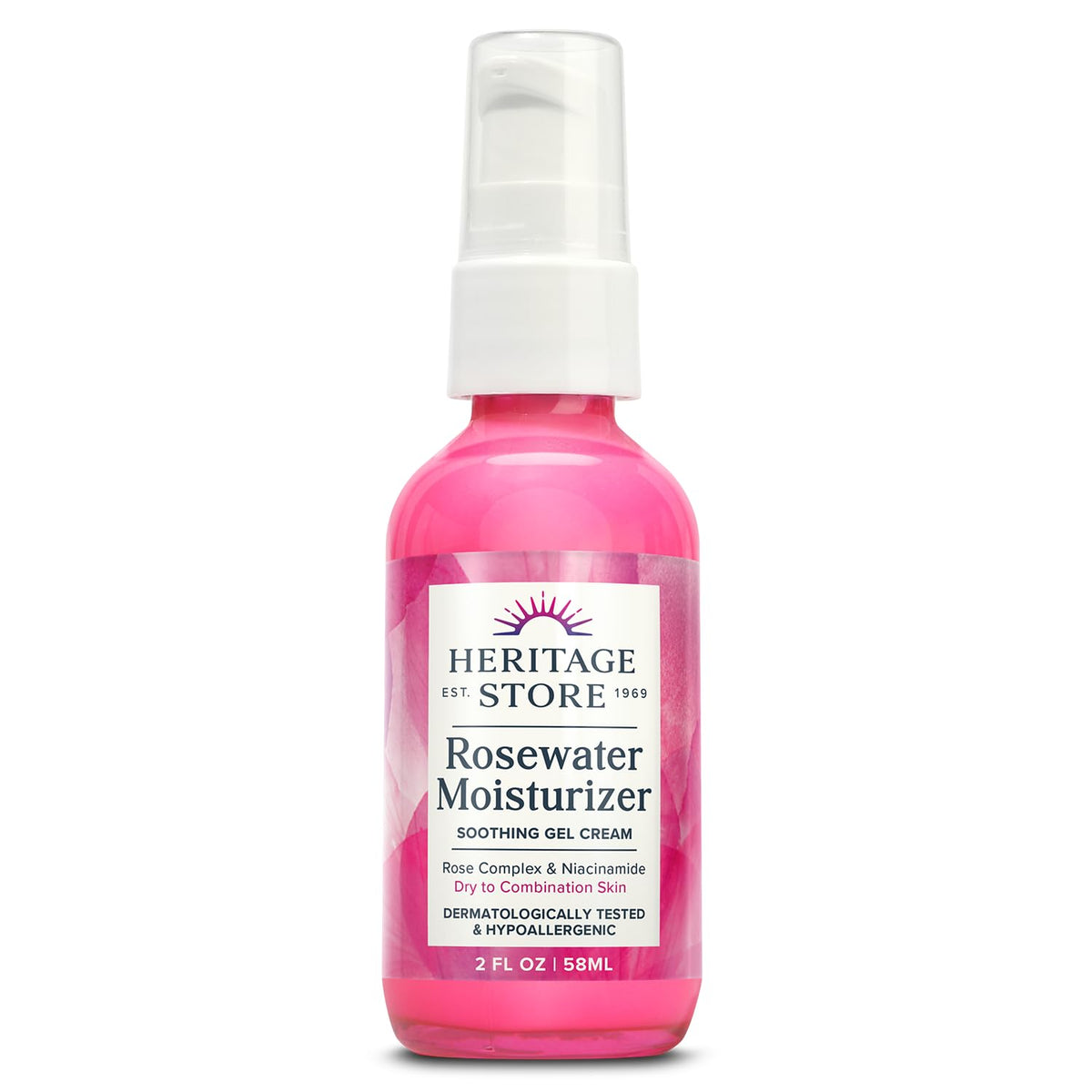 Heritage Store Rosewater Moisturizer gel-application for hydration and refreshment