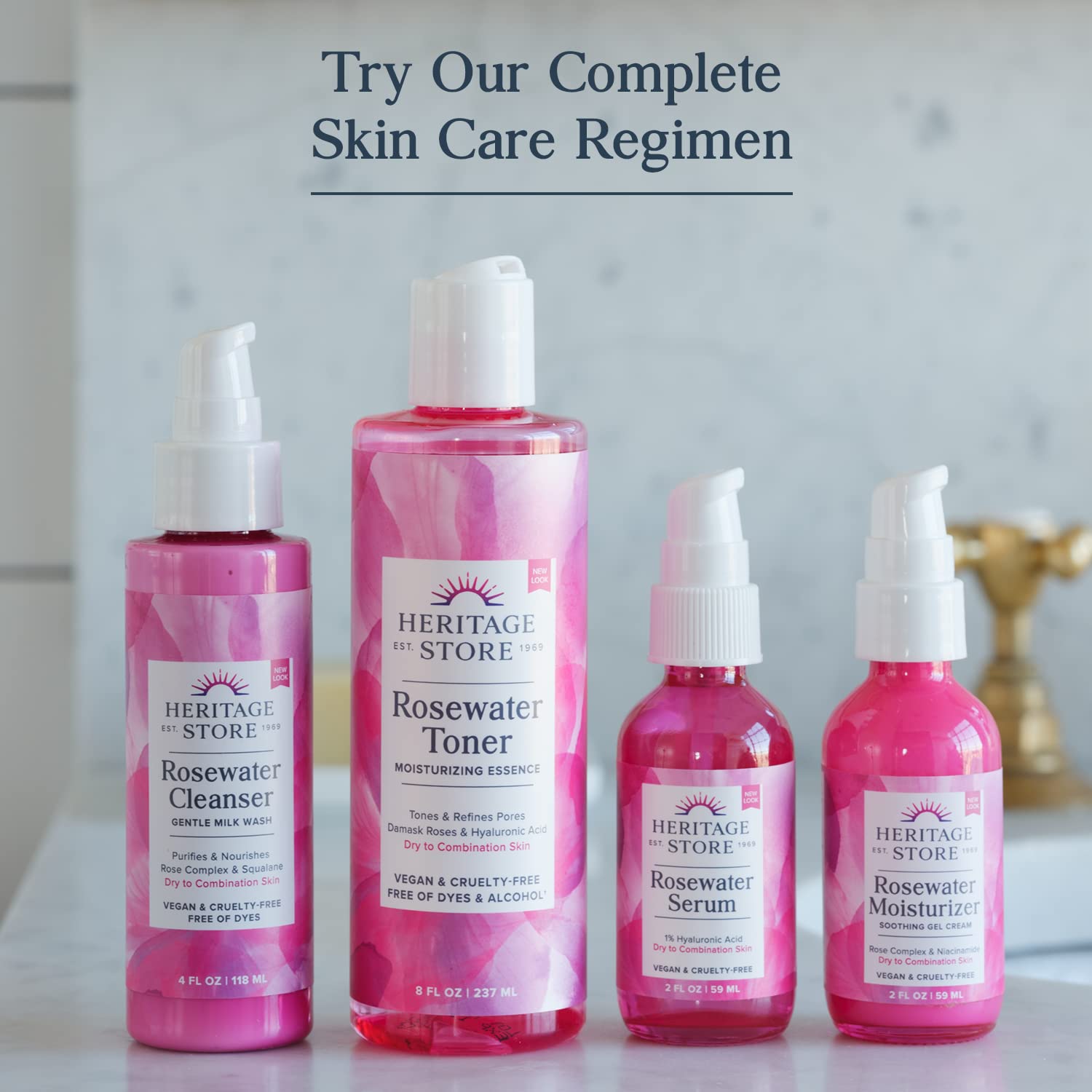 Heritage Store Rosewater Serum with 60-day guarantee for risk-free exploration