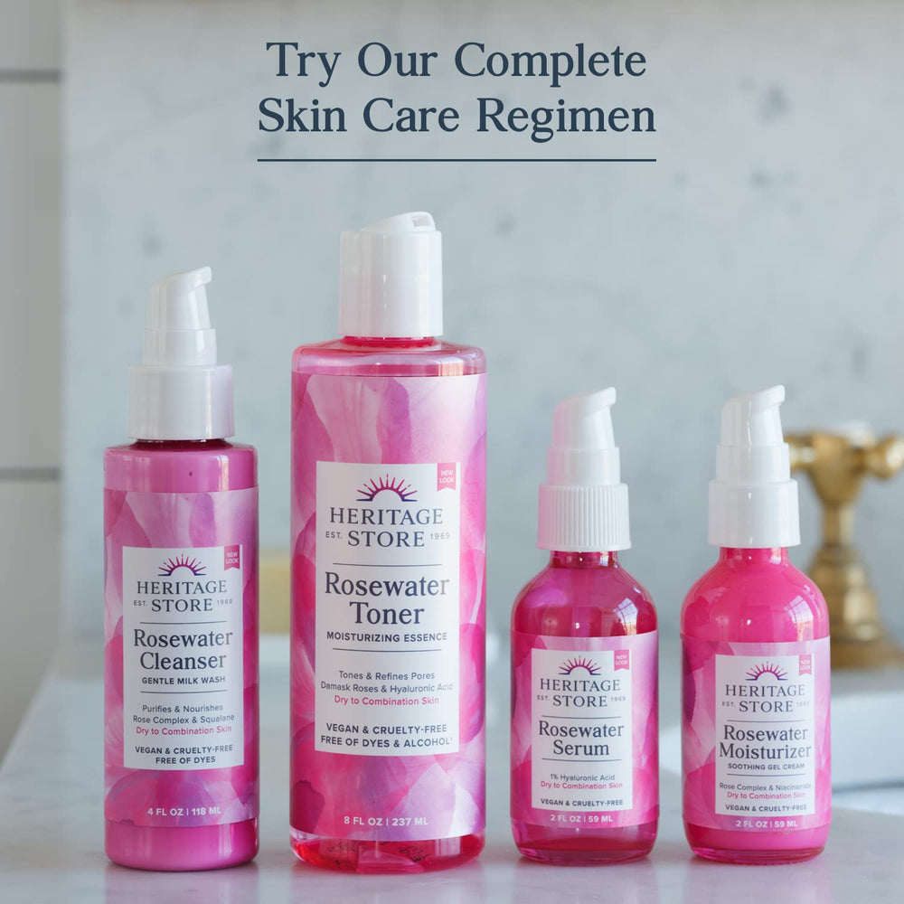 Heritage Store Rosewater Serum with 60-day guarantee for risk-free exploration