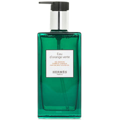 Hermès Eau d'Orange Verte shower gel bottle with citrus fragrance for a refreshing cleanse
