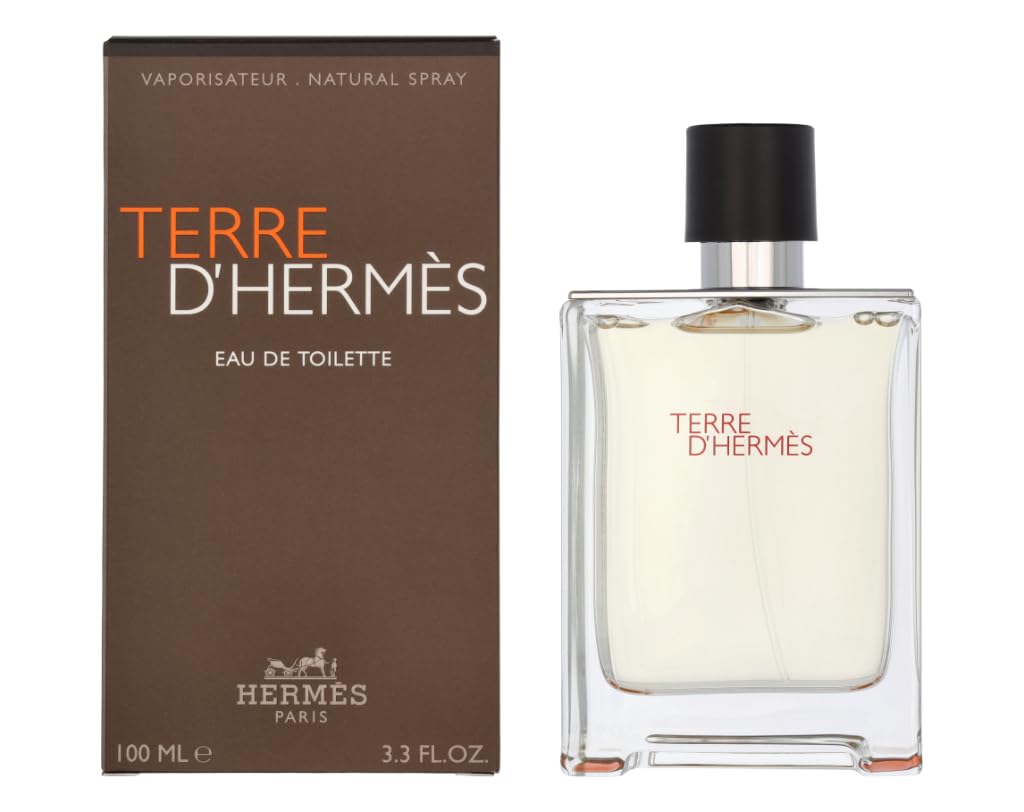 Hermès Terre d’Hermès bottle close-up showing rugged confidence for daytime wear.