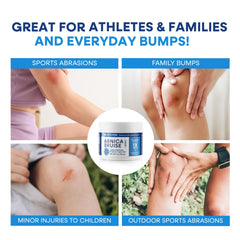 Hermon Arnica Bruising Cream on skin demonstrates quick-absorbing moisture without residue.