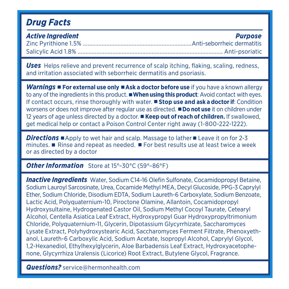 Hermon color-safe sulfate-free label on bottle emphasizes gentle formula.