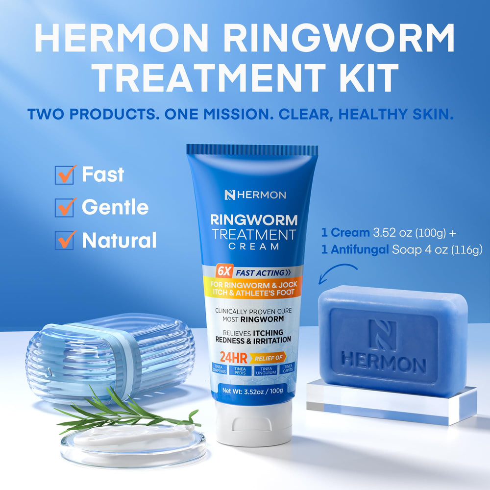 Hermon cream application on skin demonstrates targeted fungal care