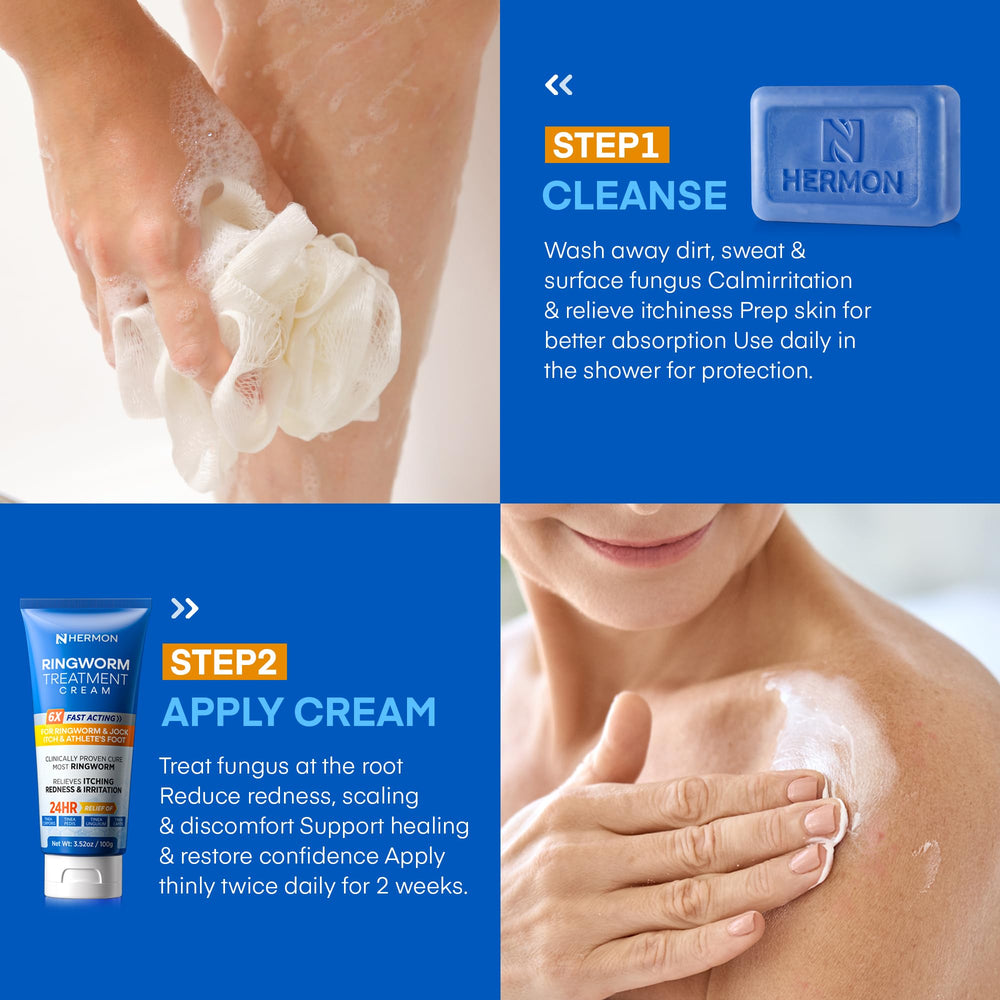 Hermon daily-care routine image demonstrates integrated skin care