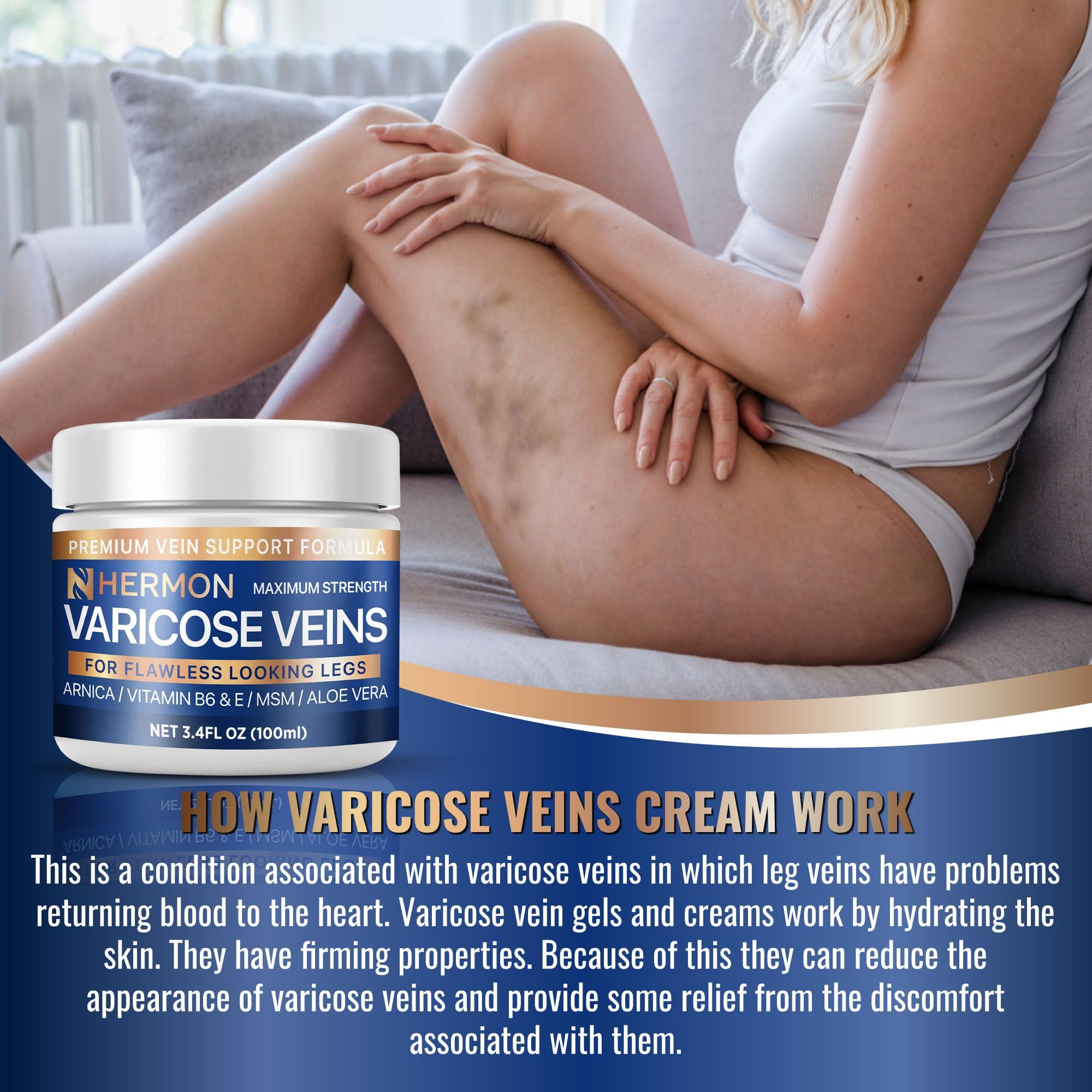 Hermon daily leg-care routine shot implies easy 2–3 applications for smoother legs.