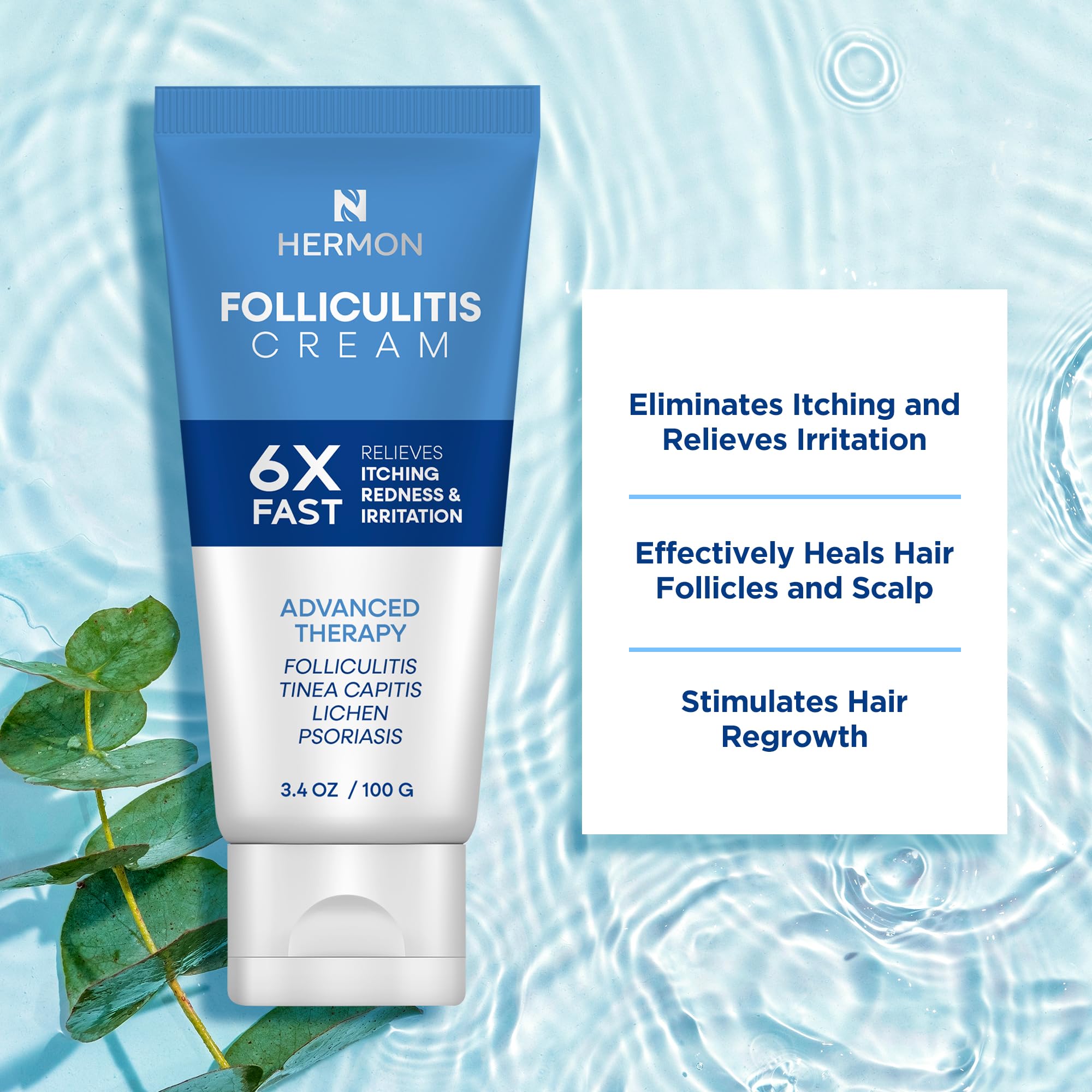 Hermon Folliculitis Cream on body aids gentle care in armpits, neck, and beyond.