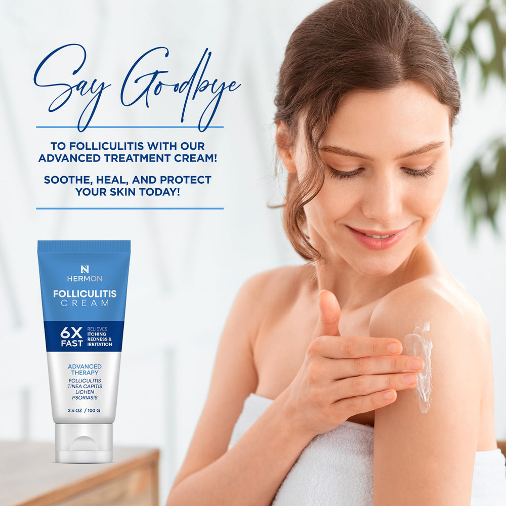 Hermon Folliculitis Cream on face supports comfortable skin after cleansing.