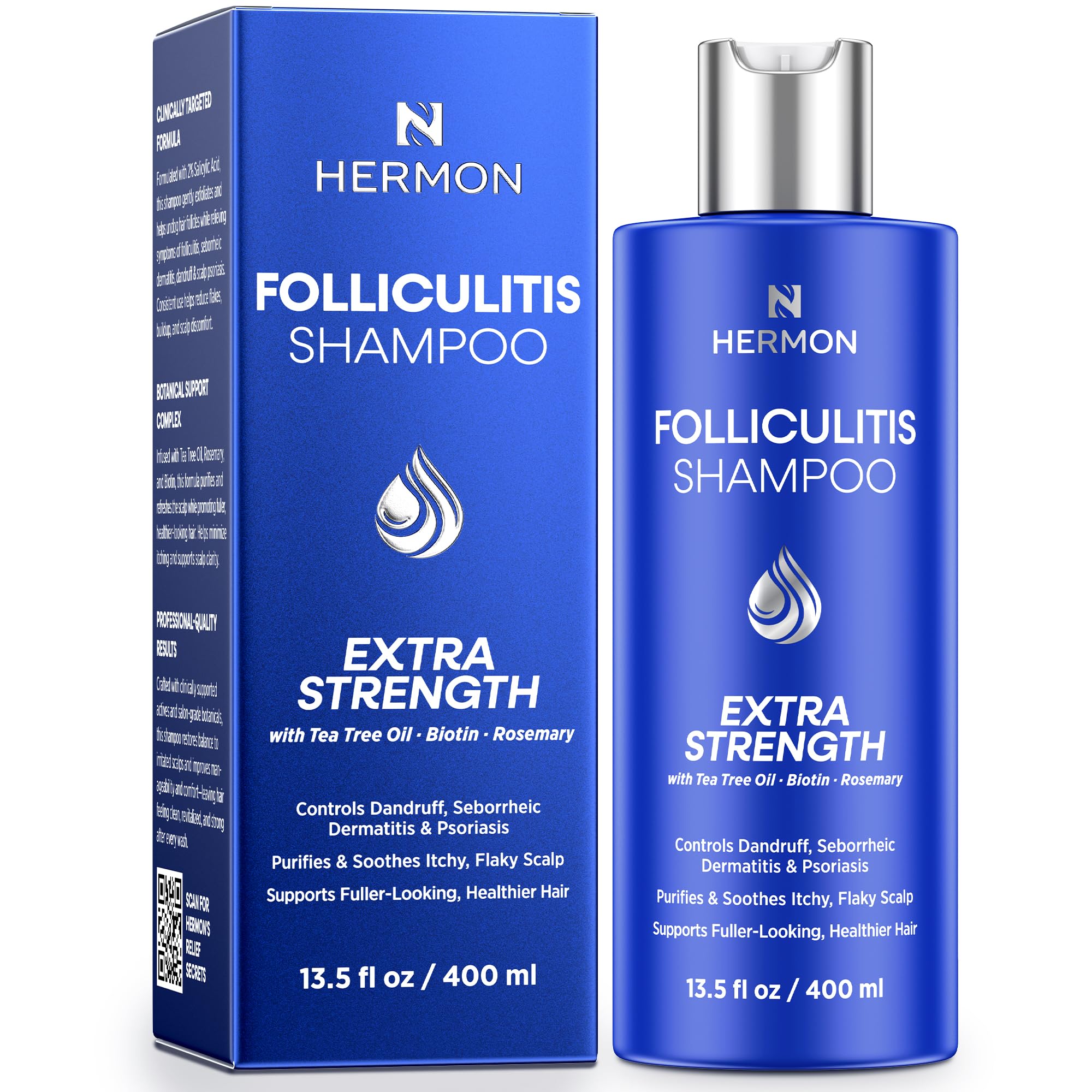 Hermon Folliculitis Shampoo bottle for soothing scalp care