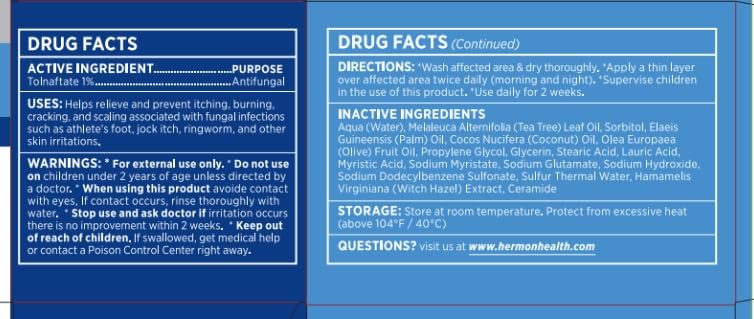Hermon antifungal soap on skin with visible moisture and comfort.
