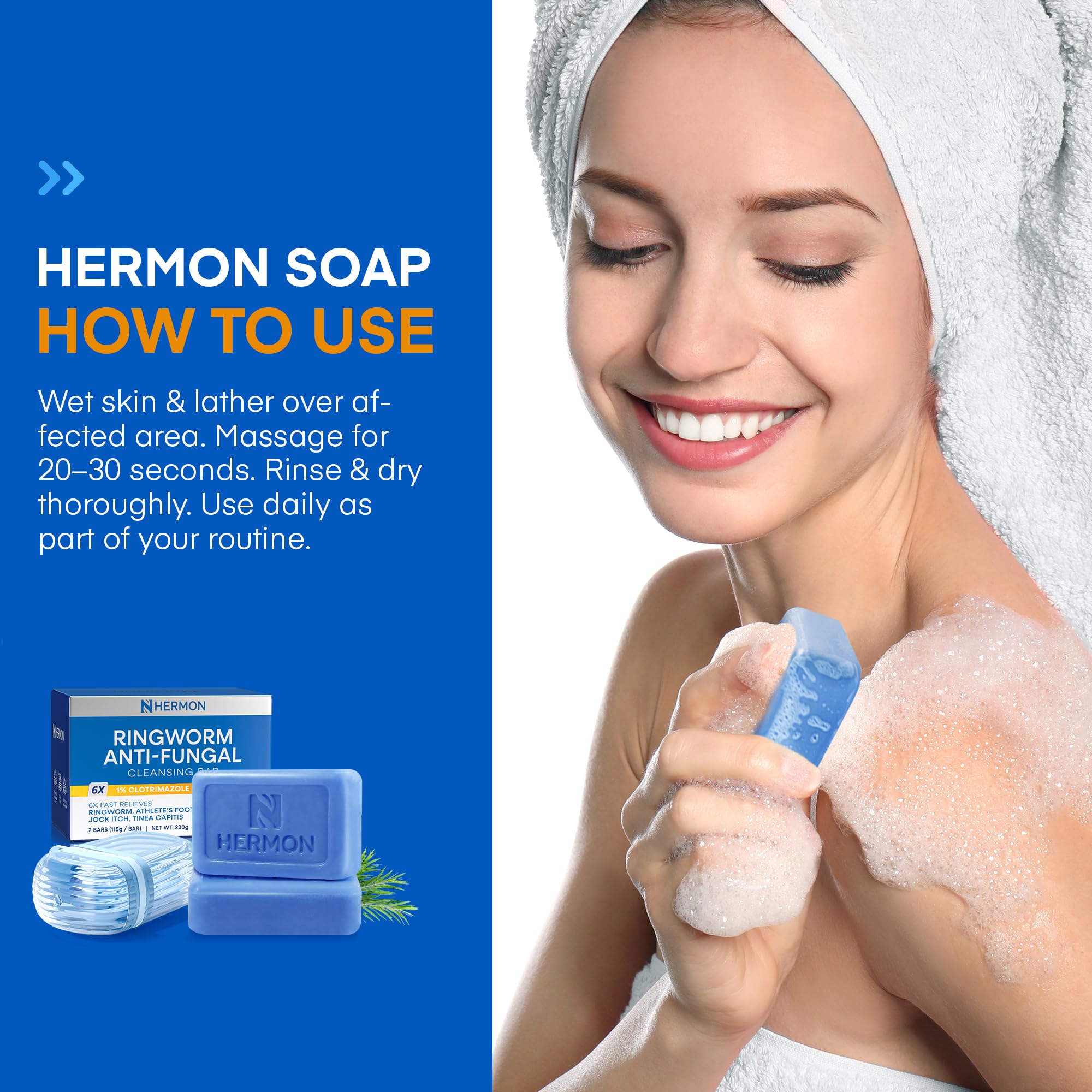 Hermon rich lather demonstrates itching relief in action.