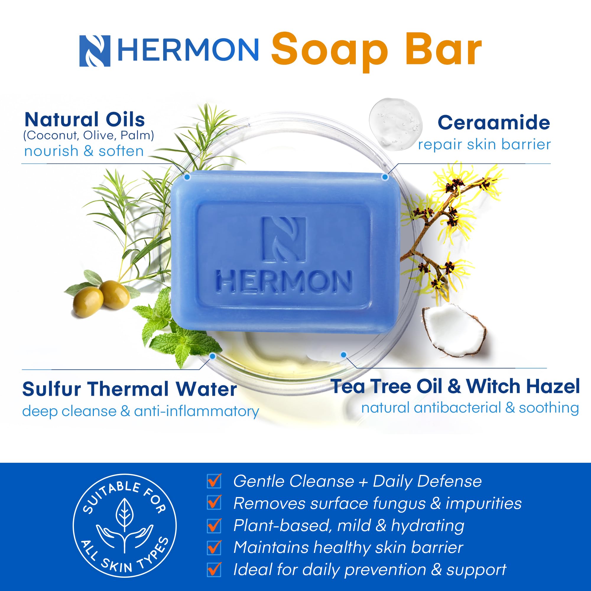 Hermon witch hazel detail signals gentle cleansing and refreshment.
