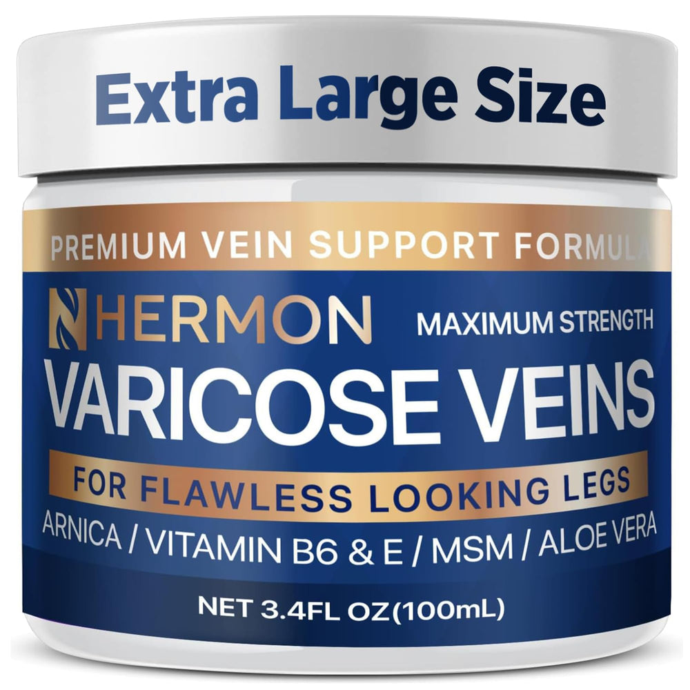 Hermon varicose veins cream tube for easy daily leg care and smoothing look.