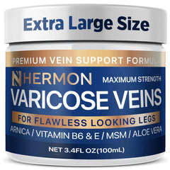 Hermon varicose veins cream tube for easy daily leg care and smoothing look.