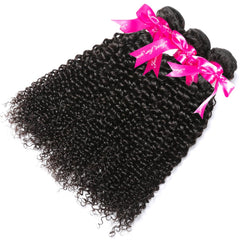 Hermosa 10A curly Brazilian hair bundles 16in provide long, bouncy curls with smooth straightening options.