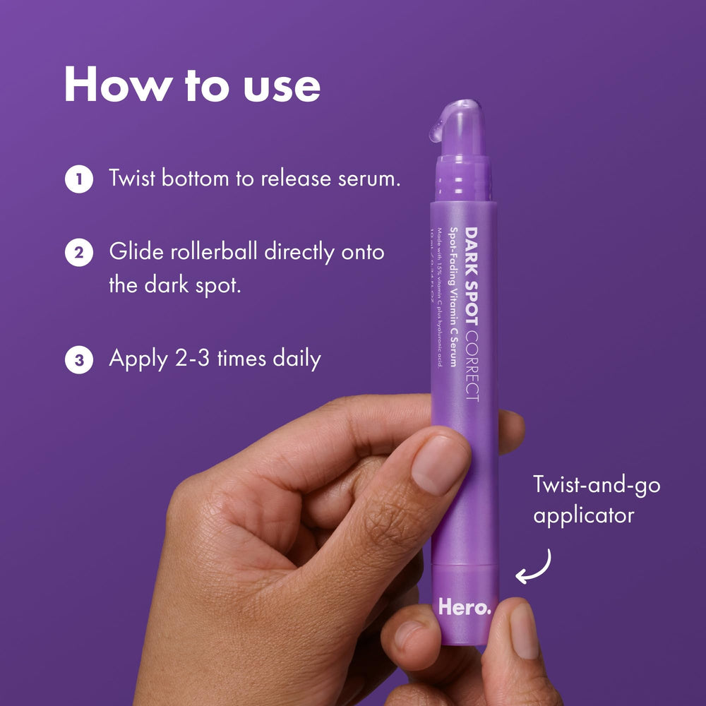 Hero Cosmetics Dark Spot Correct bottle close-up ready for daily use