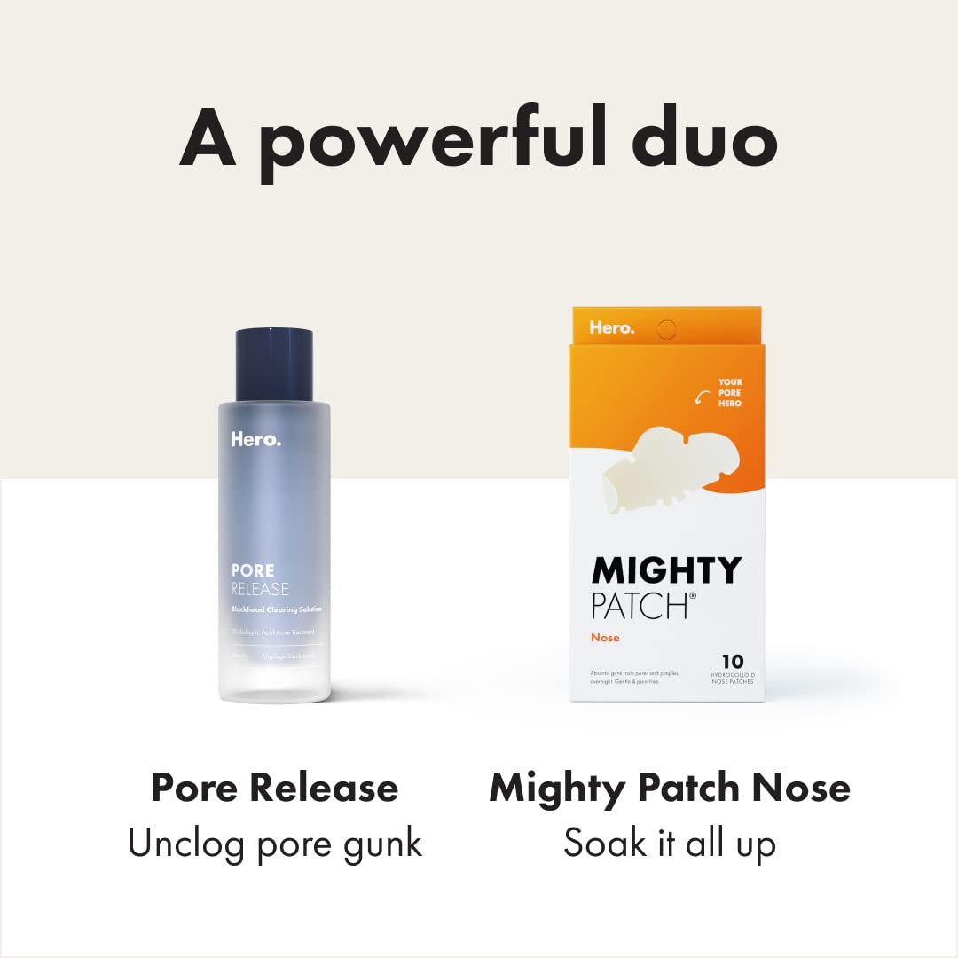 Hero Cosmetics Mighty Patch Nose application demonstrates complementary step for clearer-looking pores.