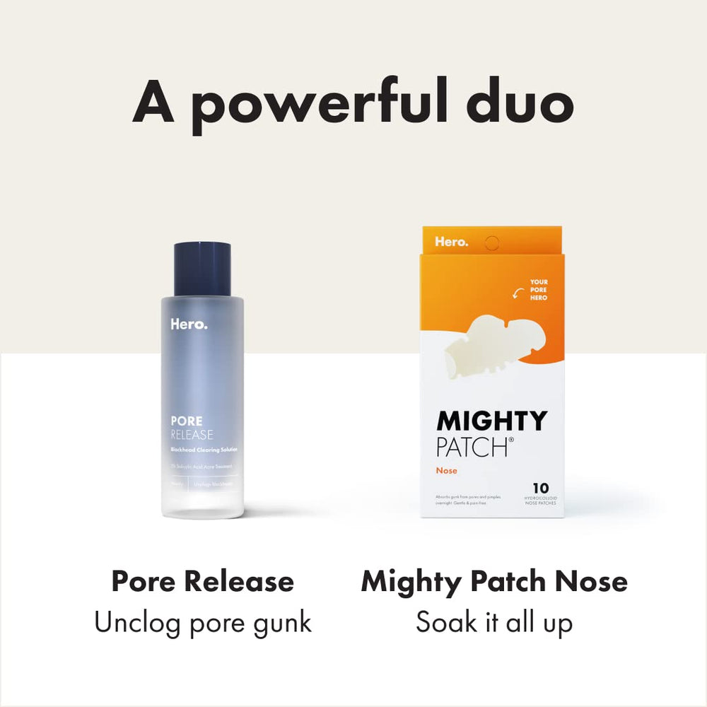 Hero Cosmetics Mighty Patch Nose application demonstrates complementary step for clearer-looking pores.