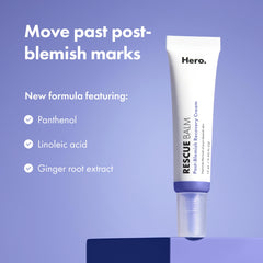HERO COSMETICS Rescue Balm Original dermatologist-tested badge on non-comedogenic formula