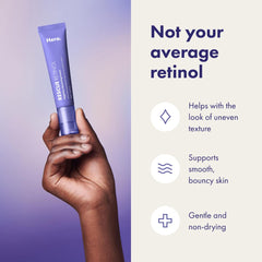 Hero Cosmetics Rescue Retinol Nighttime Cream label closeup highlights Rescue Balm Complex.