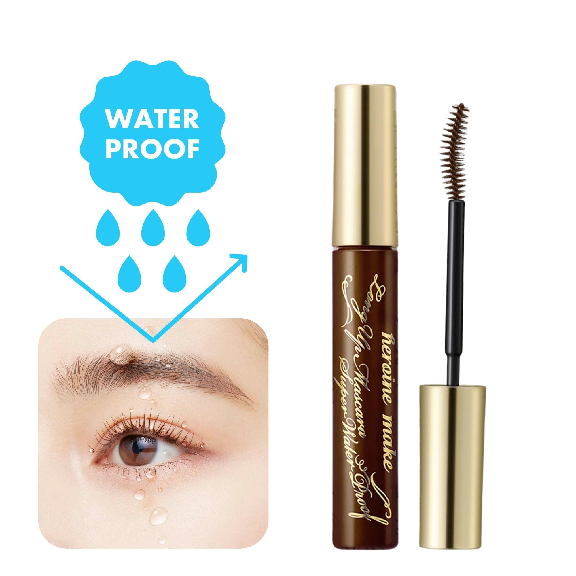 Heroine Make Brown Mascara lash-application in action showing length