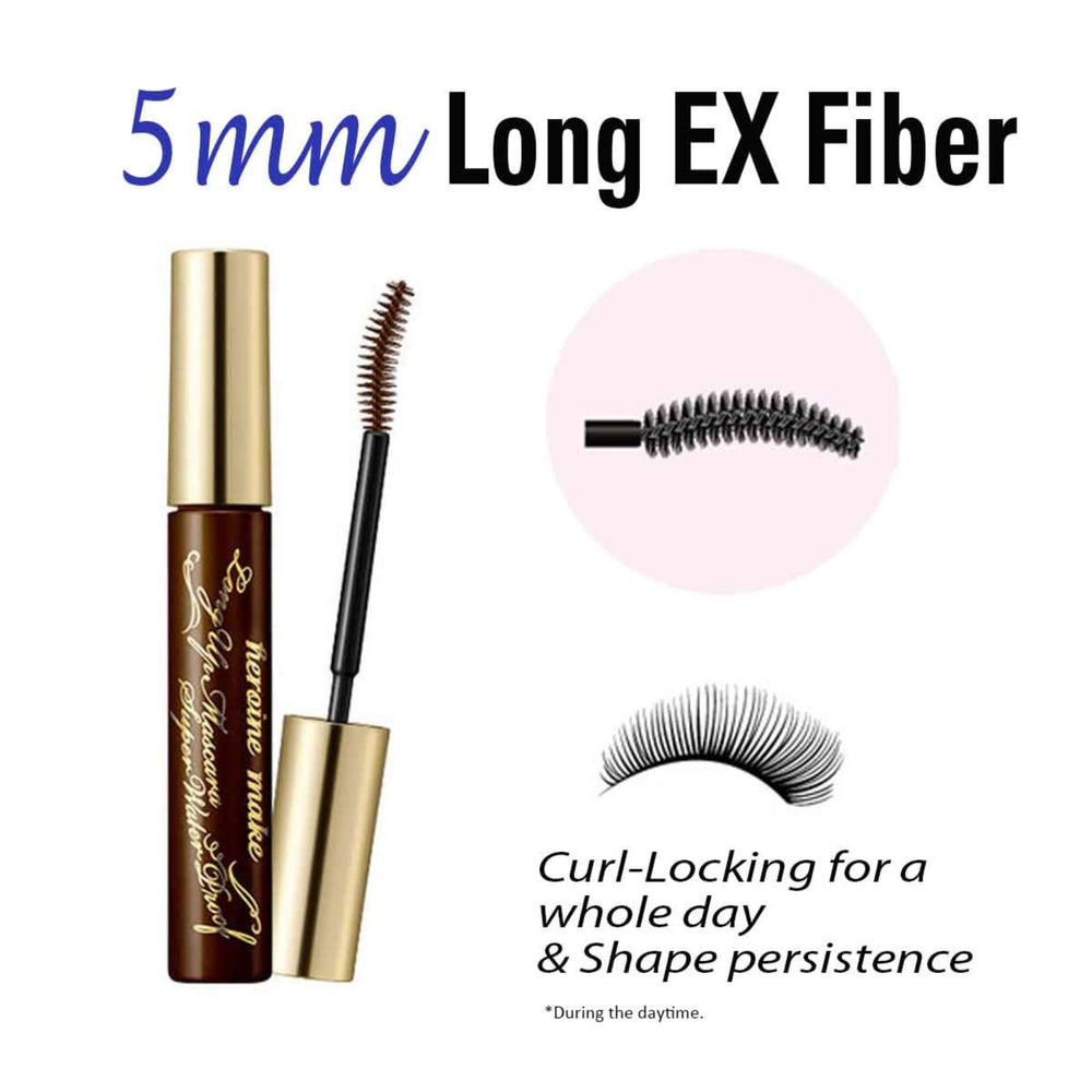 Heroine Make Brown Waterproof Mascara lashes curl after application in natural lighting