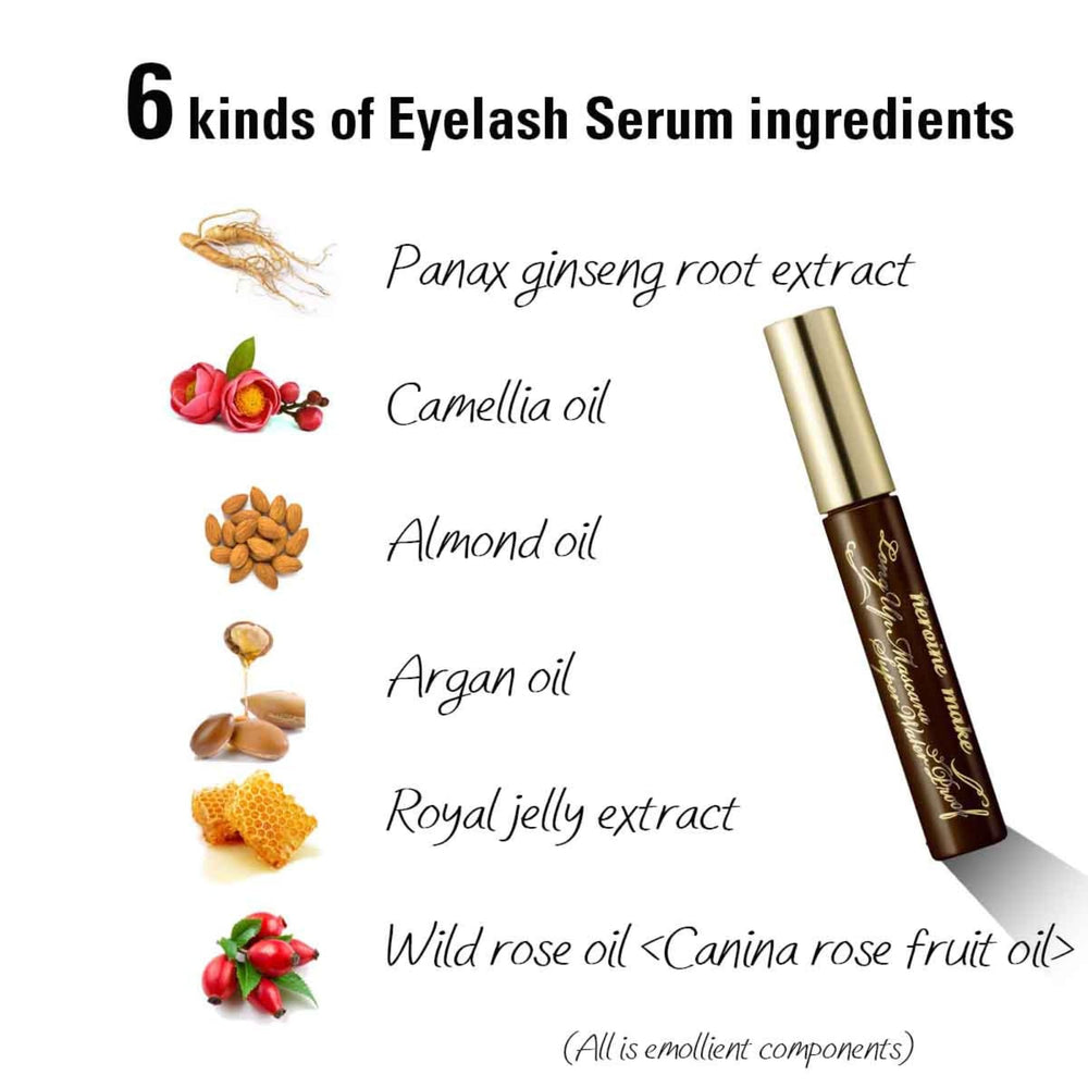 Heroine Make Brown Waterproof Mascara swatch on skin shows deep brown shade