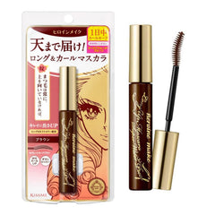 Heroine Make Brown Waterproof Mascara close-up of tube highlighting volumizing formula for fuller lashes