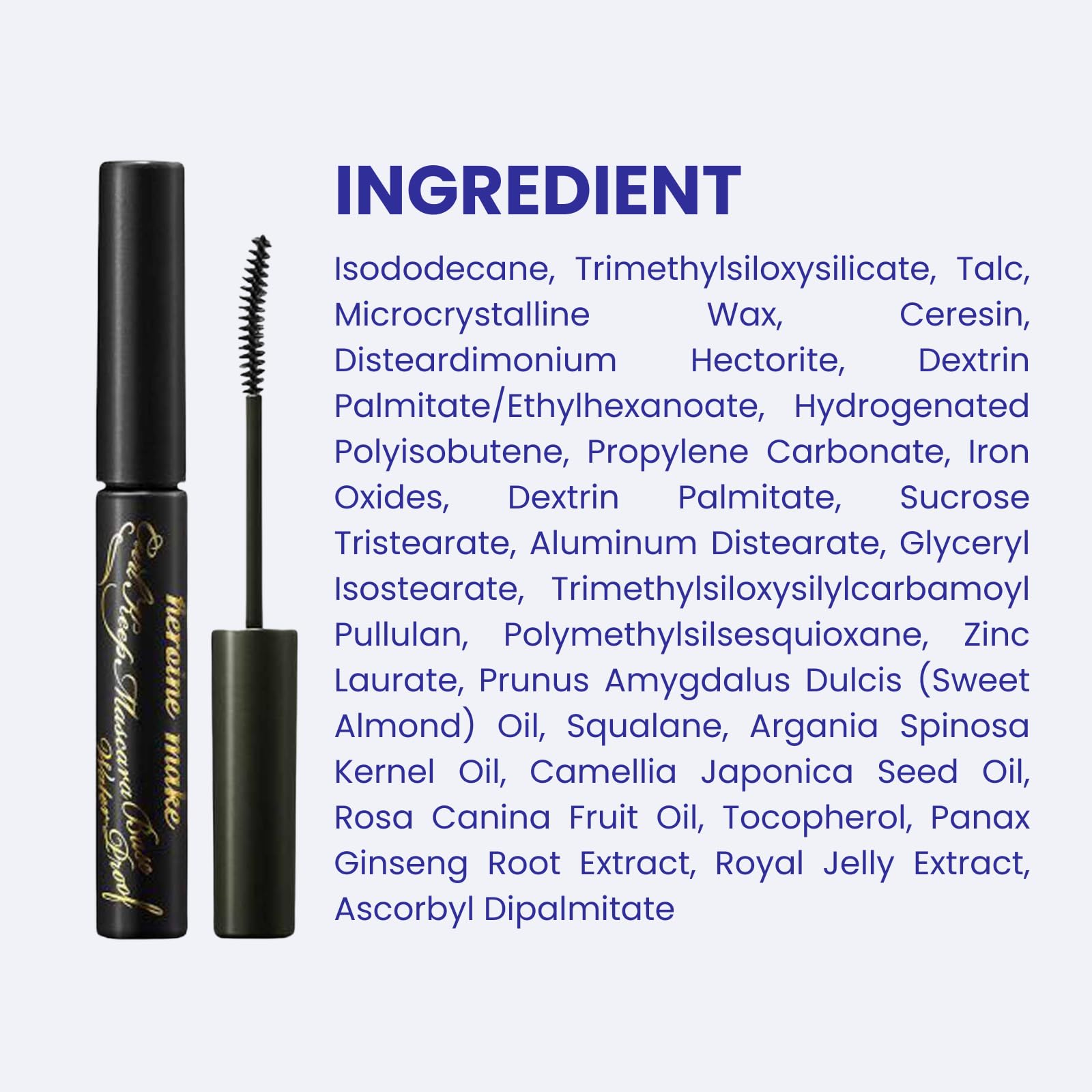 Heroine Make Clear Mascara Primer compact packaging for travel-friendly use