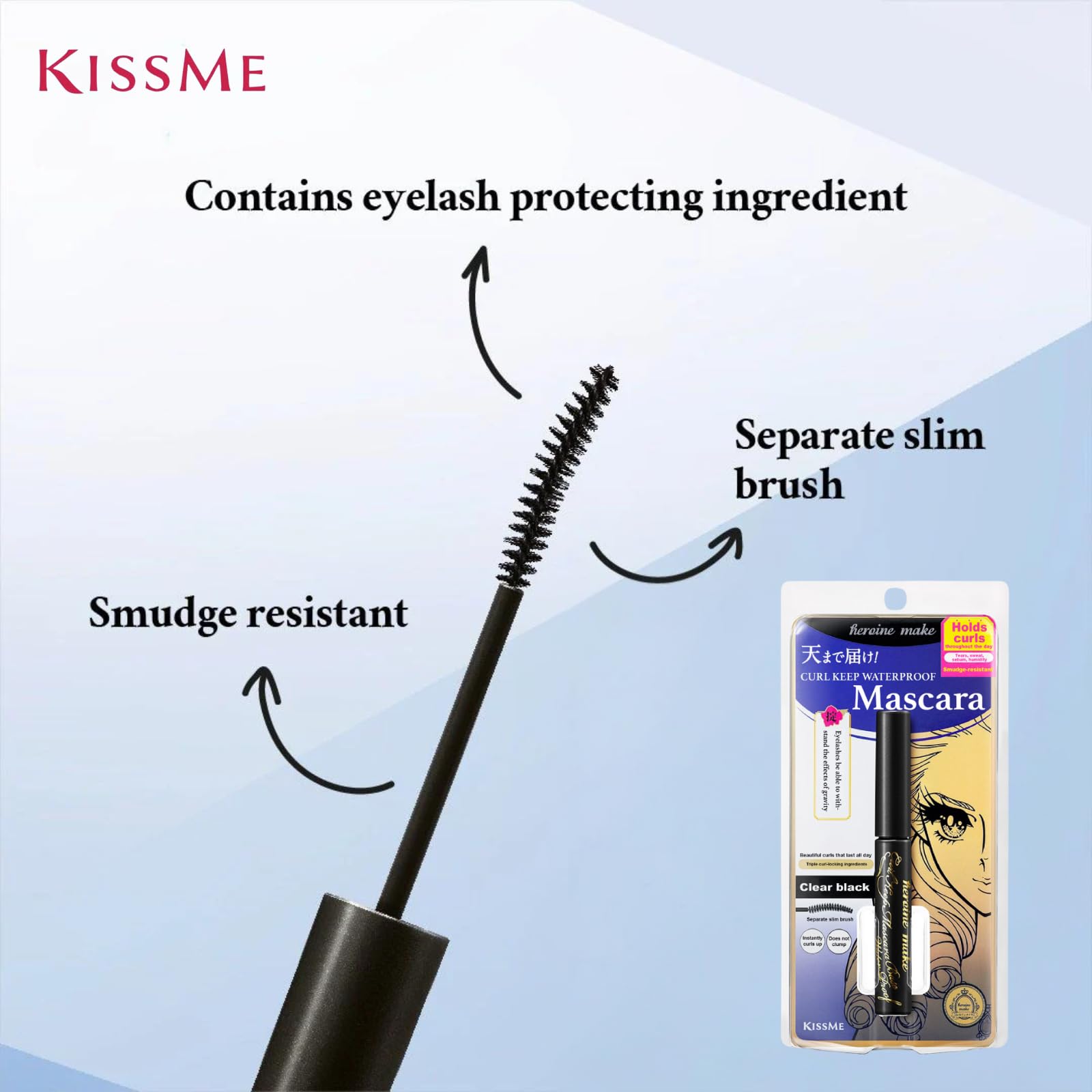 Heroine Make Clear Mascara Primer hypoallergenic formula gentle for sensitive eyes