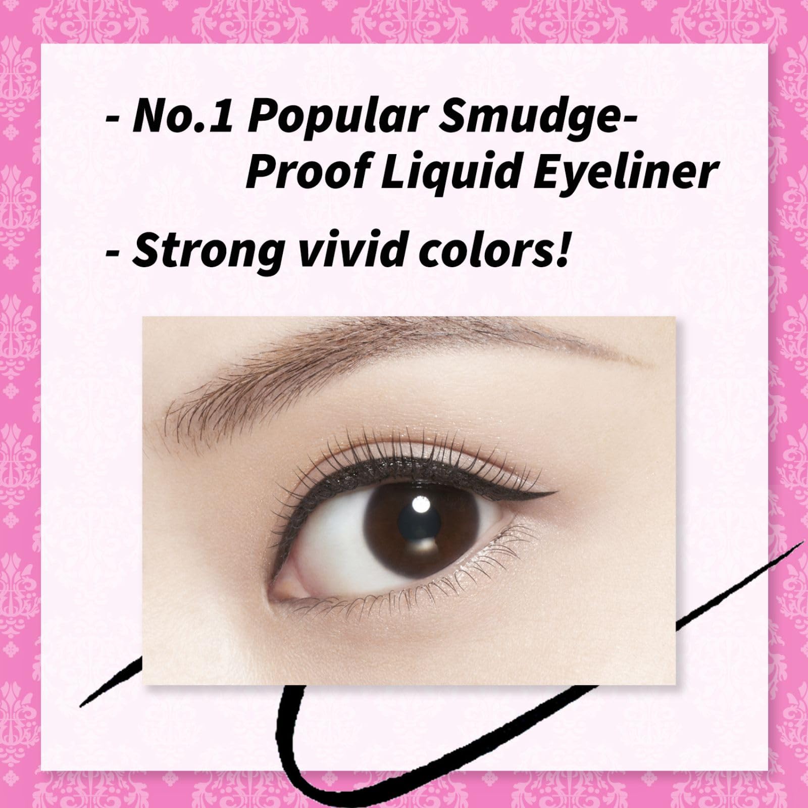 Heroine Make eyeliner supports day-to-night looks with bold jet-black color.